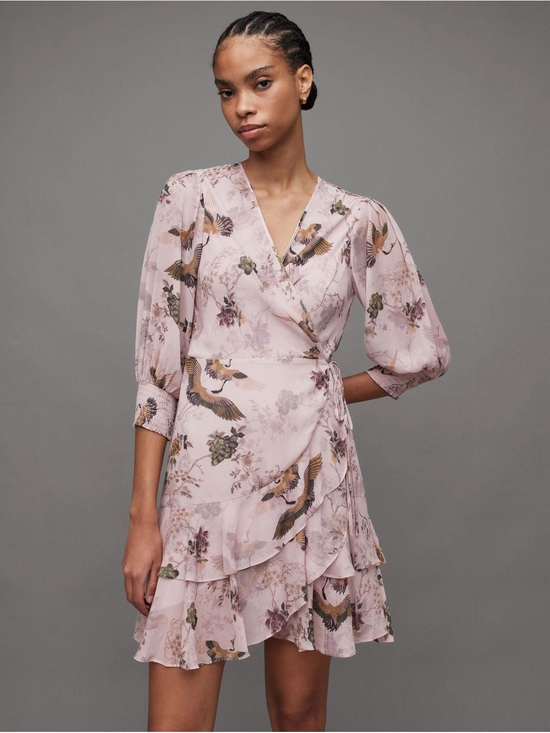 All Saints Dresses & Skirts - All Saints Ari Peggy Floral Print Mini Wrap Dress | Size 4